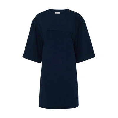 Shop Lemaire Boxy T-shirt With Slits In Midnight_ink
