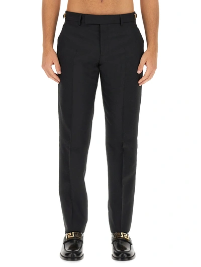 Shop Versace Formal Pants In Nero