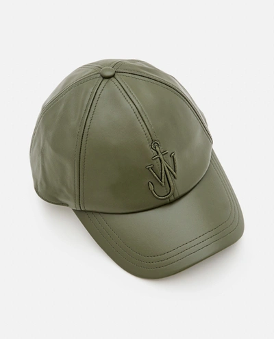 Shop Jw Anderson J.w. Anderson Nappa Leather Baseball Cap In Green