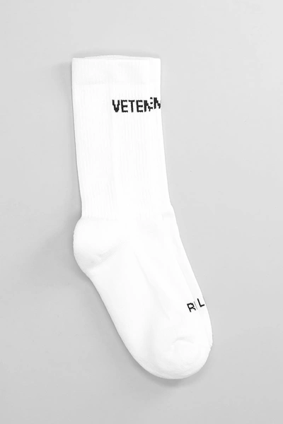 Shop Vetements Socks In White Cotton