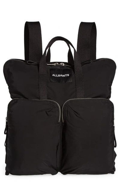 Shop Allsaints Force Recycled Polyester Backpack In Black
