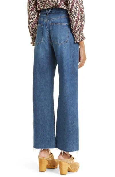 Shop Veronica Beard Taylor Raw Hem High Waist Crop Wide Leg Jeans In Bandit