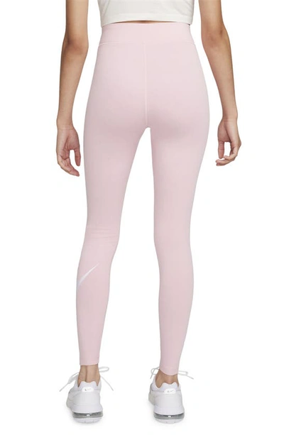 Shop Nike Sportswear Classics High Waist Graphic Leggings In Medium Soft Pink/ White