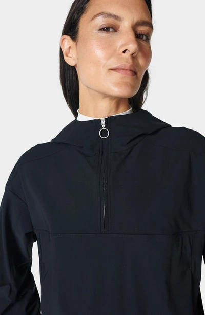 Shop Sweaty Betty Arctic Explorer Half Zip Hoodie In Black