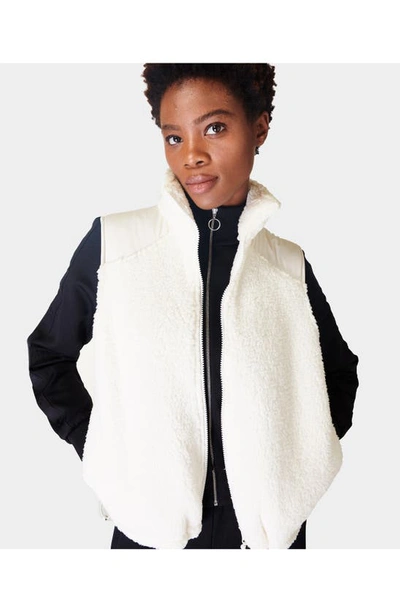 Shop Sweaty Betty Canyon Fleece Vest In Lily White