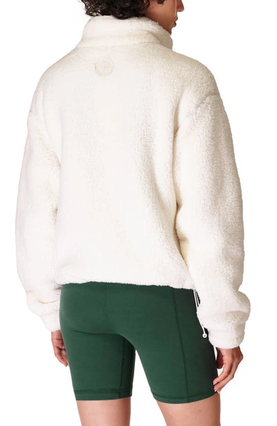 Sweaty Betty Womens Lily White Canyon Logo-badge Fleece Zip-up Jacket In Lily White
