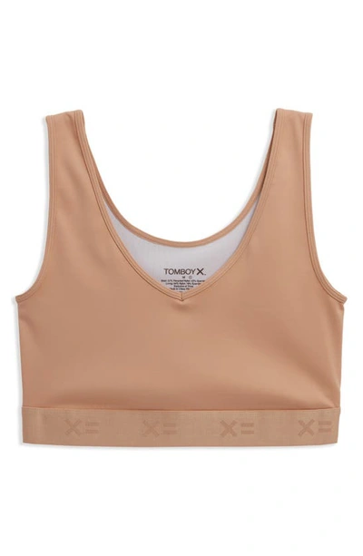 Shop Tomboyx V-neck Compression Top In Chai
