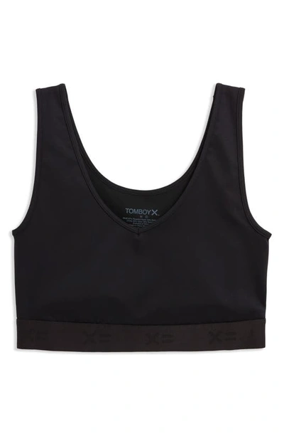 Shop Tomboyx V-neck Compression Top In Black