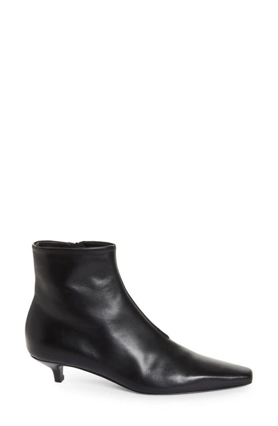 Shop Totême Kitten Heel Slim Ankle Boot In Black