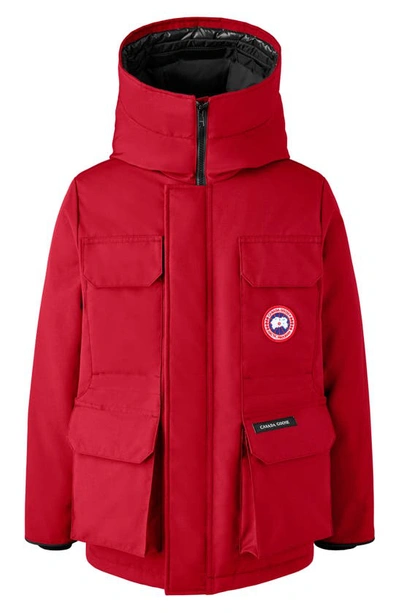 Shop Canada Goose Kids' Expedition Water Repellent 625 Fill Power Down Parka In Fortune Red-rouge Fortune