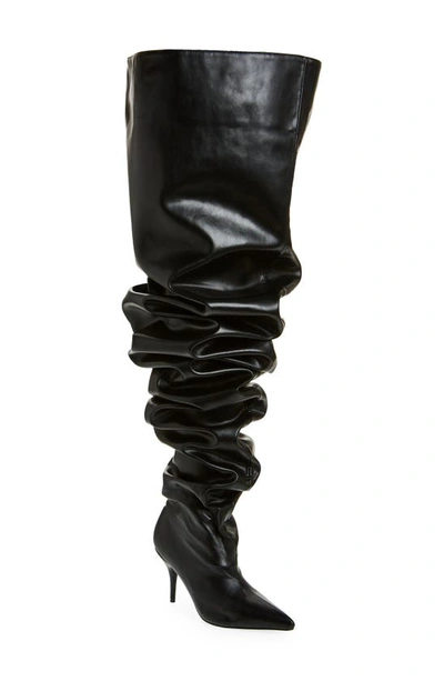Shop Azalea Wang Nemy Slouchy Over The Knee Boot In Black