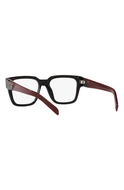 Shop Prada 52mm Square Optical Glasses In Black Red Marble