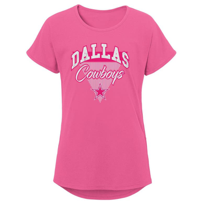 Outerstuff Kids Girls Youth Pink Dallas Cowboys Playtime Dolman T