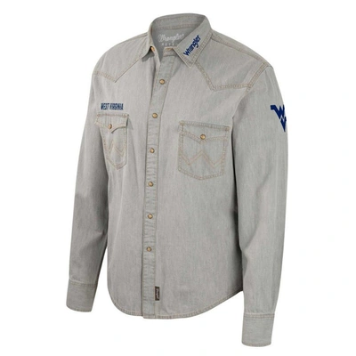 Shop Colosseum X Wrangler Gray West Virginia Mountaineers Cowboy Cut Western Full-snap Long Sleeve Shirt