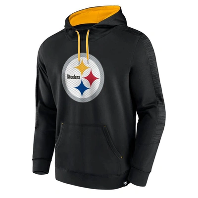 Fanatics Branded Black Pittsburgh Steelers Defender Evo Pullover Hoodie