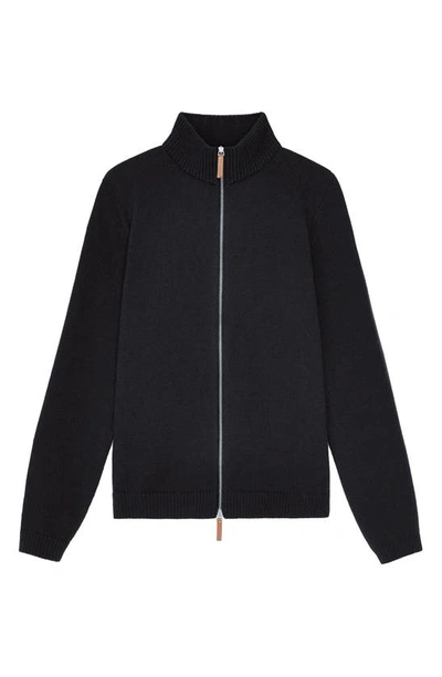 Lafayette 148 Petite Cotton-silk Tape Knit Bomber In Black