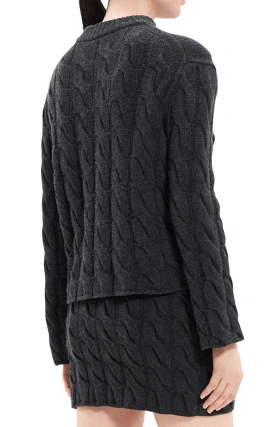 Shop Theory Cable Knit Wool & Cashmere Sweater In Charcoal - A00