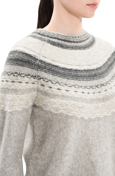 Shop Theory Fair Isle Wool Blend Sweater In Lt Grey Mel Multi - 1kb