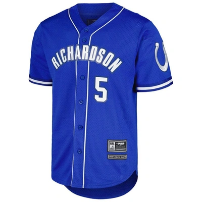 Shop Pro Standard Anthony Richardson Royal Indianapolis Colts Mesh Baseball Button-up T-shirt