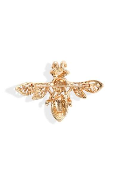 Shop Clifton Wilson Crystal Bee Lapel Pin In Gold