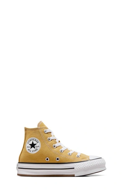 Shop Converse Kids' Chuck Taylor® All Star® Eva Lift High Top Platform Sneaker In Dunescape/ White/ Black