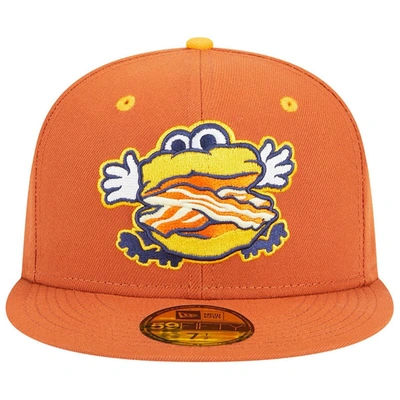 Shop New Era Orange Montgomery Biscuits Theme Nights Montgomery Bacon Biscuits  59fifty Fitted Hat