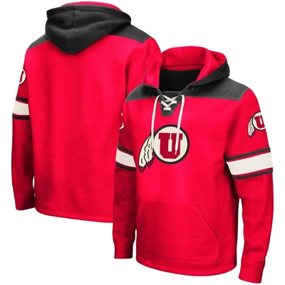 Colosseum Men's Red Utah Utes 2.0 Lace-up Logo Pullover Hoodie In Red