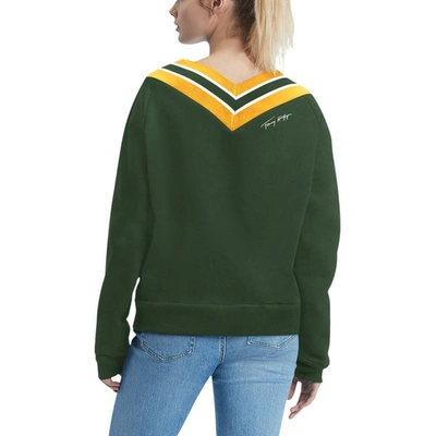 Shop Tommy Hilfiger Green Green Bay Packers Heidi Raglan V-neck Sweater