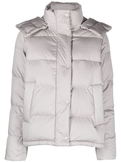 Shop Lululemon Grey Wunder Puff Quilted Jacket - Women's - Polyester/polyurethane/nylon/goose Feather In Neutrals
