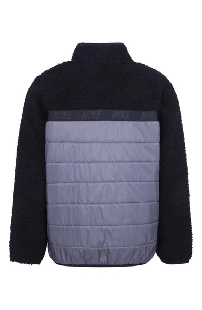 Shop Nike Kids' Fleece Quilted Jacket In Black