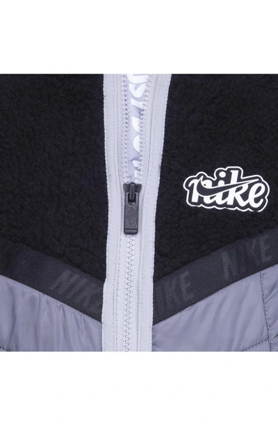 Shop Nike Kids' Fleece Quilted Jacket In Black