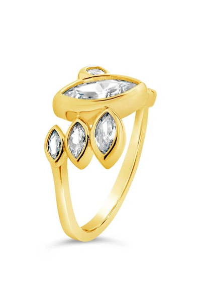 Sterling Forever Anastasia Marquise Cubic Zirconia Ring In Gold