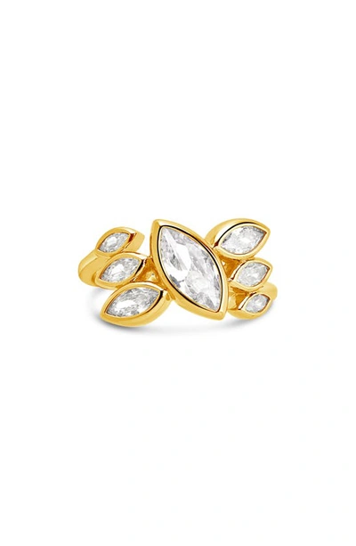 Sterling Forever Anastasia Marquise Cubic Zirconia Ring In Gold