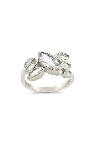 Sterling Forever Anastasia Marquise Cubic Zirconia Ring In Silver
