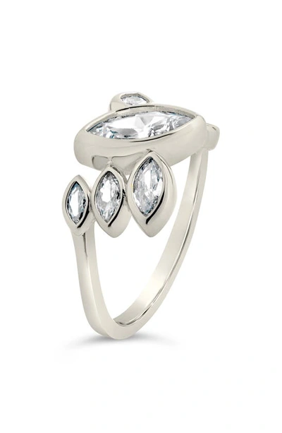 Sterling Forever Anastasia Marquise Cubic Zirconia Ring In Silver