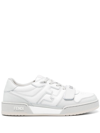 Shop Fendi Logo Sneakers In Grey