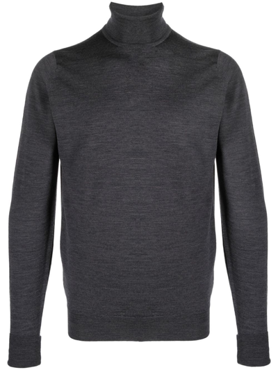 Shop John Smedley Richards` Roll-neck Wool Sweater In Grey