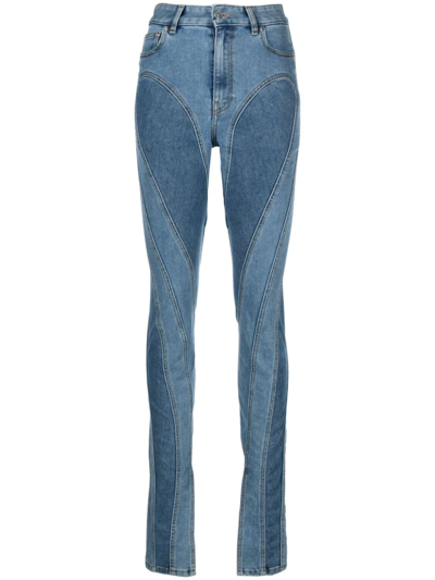 Shop Mugler Slim Jeans In Blue