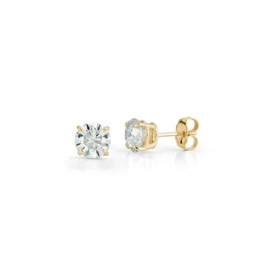 Shop Dana Rebecca Designs Drd Diamond Solitaire Studs 2.40 Ct. Total Weight In Yellow Gold