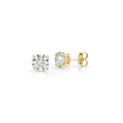 Shop Dana Rebecca Designs Drd Diamond Solitaire Studs 3.00 Ct. Total Weight In Yellow Gold