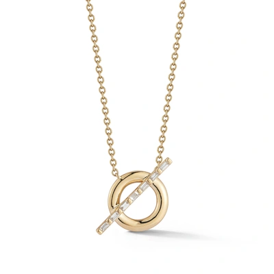 Shop Dana Rebecca Designs Sadie Pearl Baguette Toggle Necklace In Yellow Gold