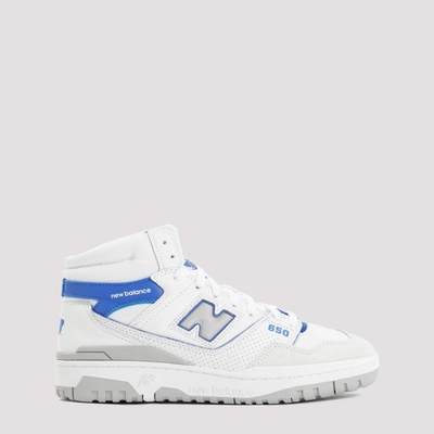 Shop New Balance Leather 650 Sneakers In White Blue