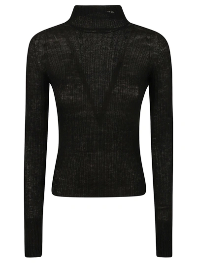 Shop Saint Laurent Ribbed Sweater In Black