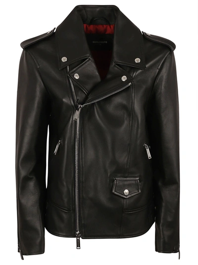 Shop Dsquared2 Classic Zip Biker Jacket In Black