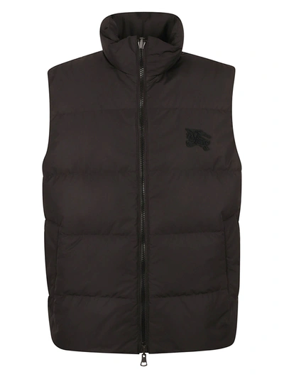 Shop Burberry Logo Padded Vest In Archive Beige