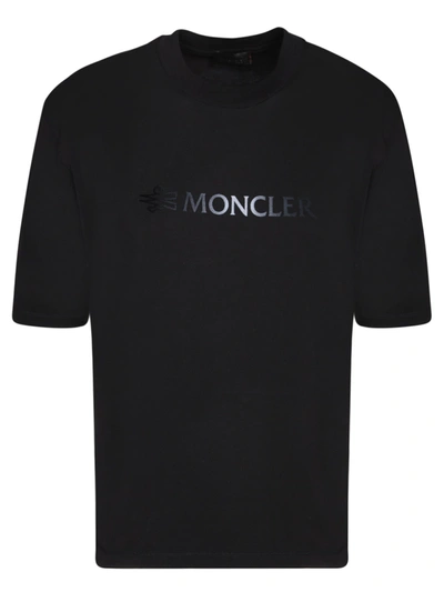 Shop Moncler Logo Print T-shirt Black