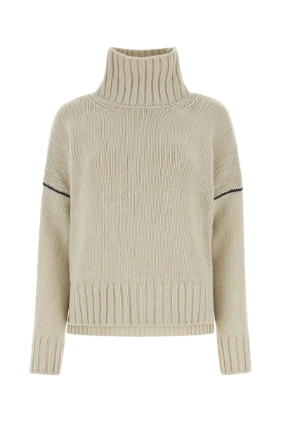 Shop Woolrich Sand Wool Sweater In Yellow Cream
