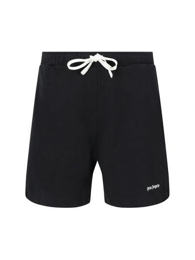 Shop Palm Angels Shorts In Black Whit