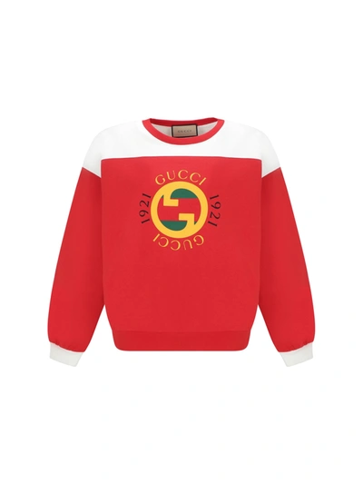 Shop Gucci Sweatshirt In Live Red/sunlight/mc
