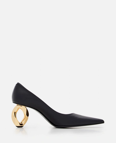 Shop Jw Anderson J.w. Anderson 75mm Chain Heel Leather Pumps In Black